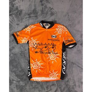 Louis Garneau Wish-A-Mile 2000 Bicycle Tour Cycling Jersey Orange Men's‎ L